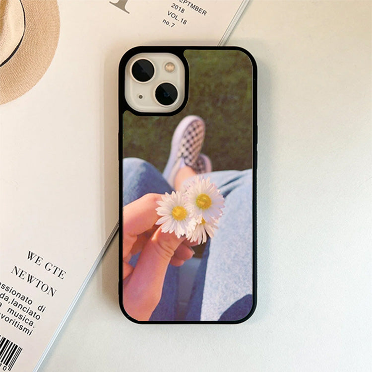 Two White Flower Glass Case